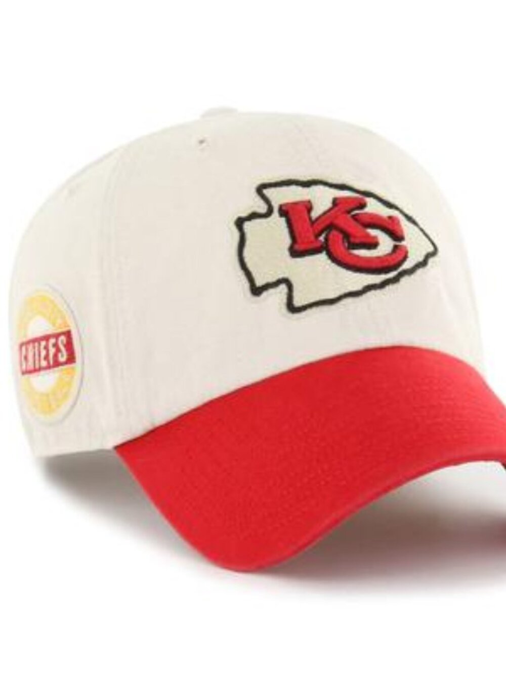 Men's '47 Cream/Red Kansas City Chiefs Sidestep Clean up Adjustable Hat